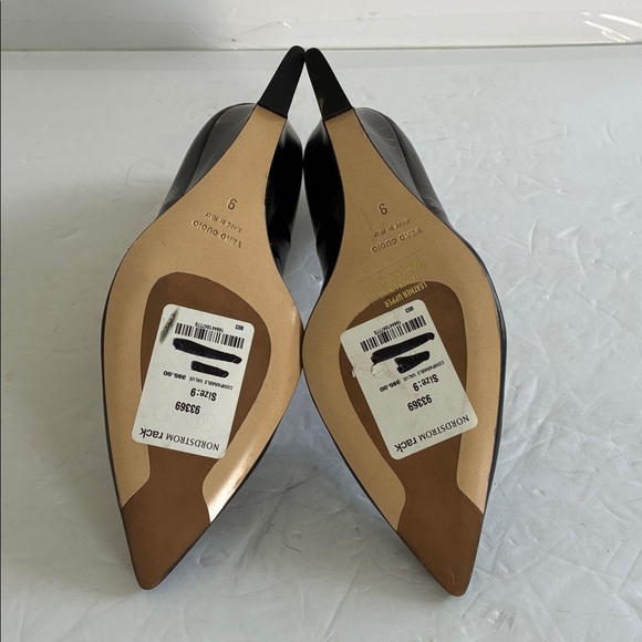 BEAUTIISOLES $395 Pointed Toe Black LEATHER Wedge Pump Women's Shoe Size 9 NWT - Picture 7 of 9